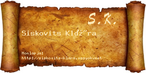 Siskovits Klára névjegykártya