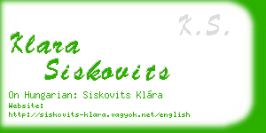 klara siskovits business card